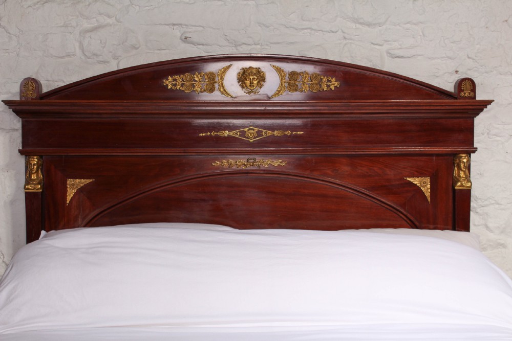 Stunning Empire style mahogany with brass decoration 5Ft king size bed View III