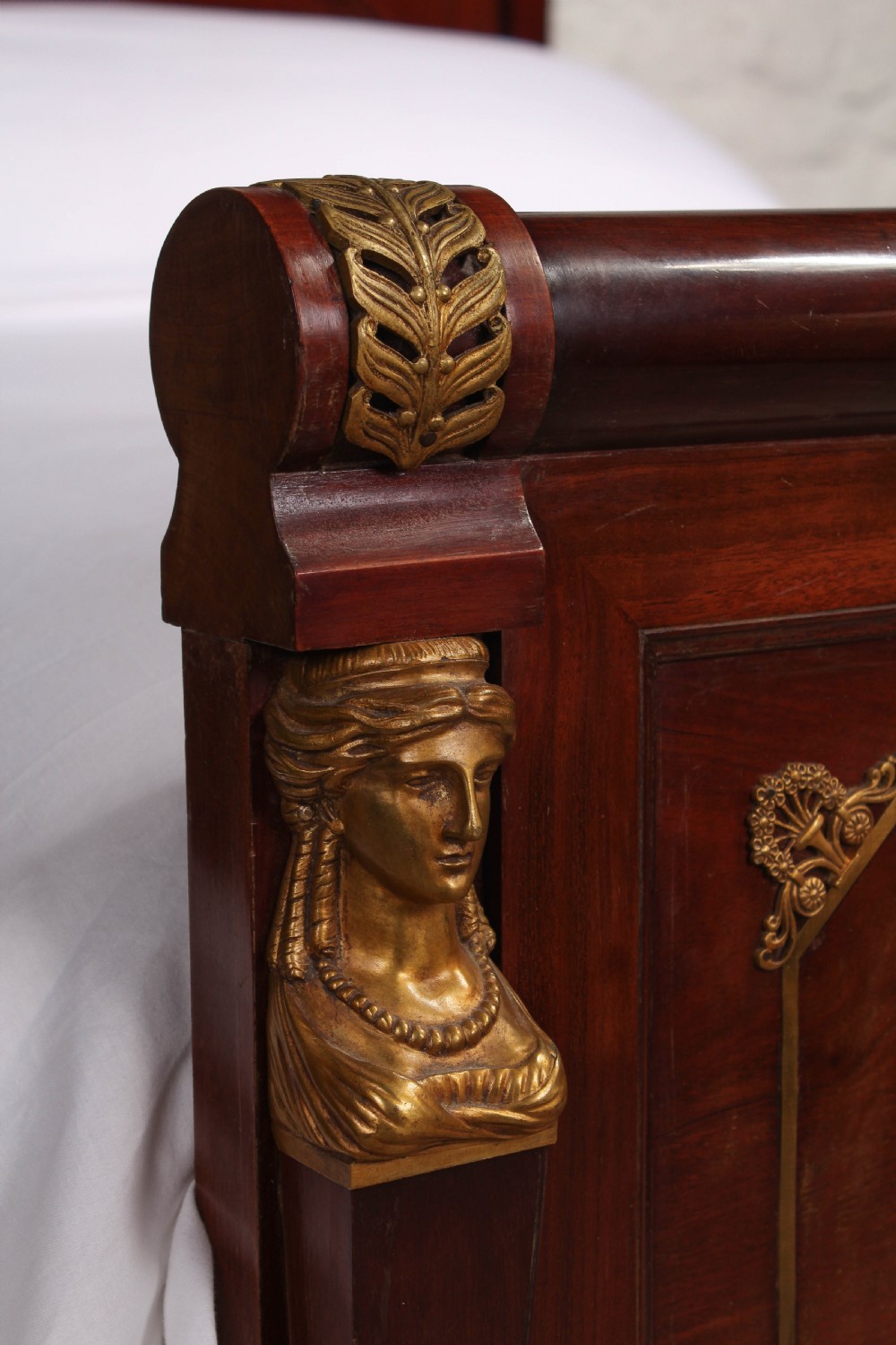 Stunning Empire style mahogany with brass decoration 5Ft king size bed View IV