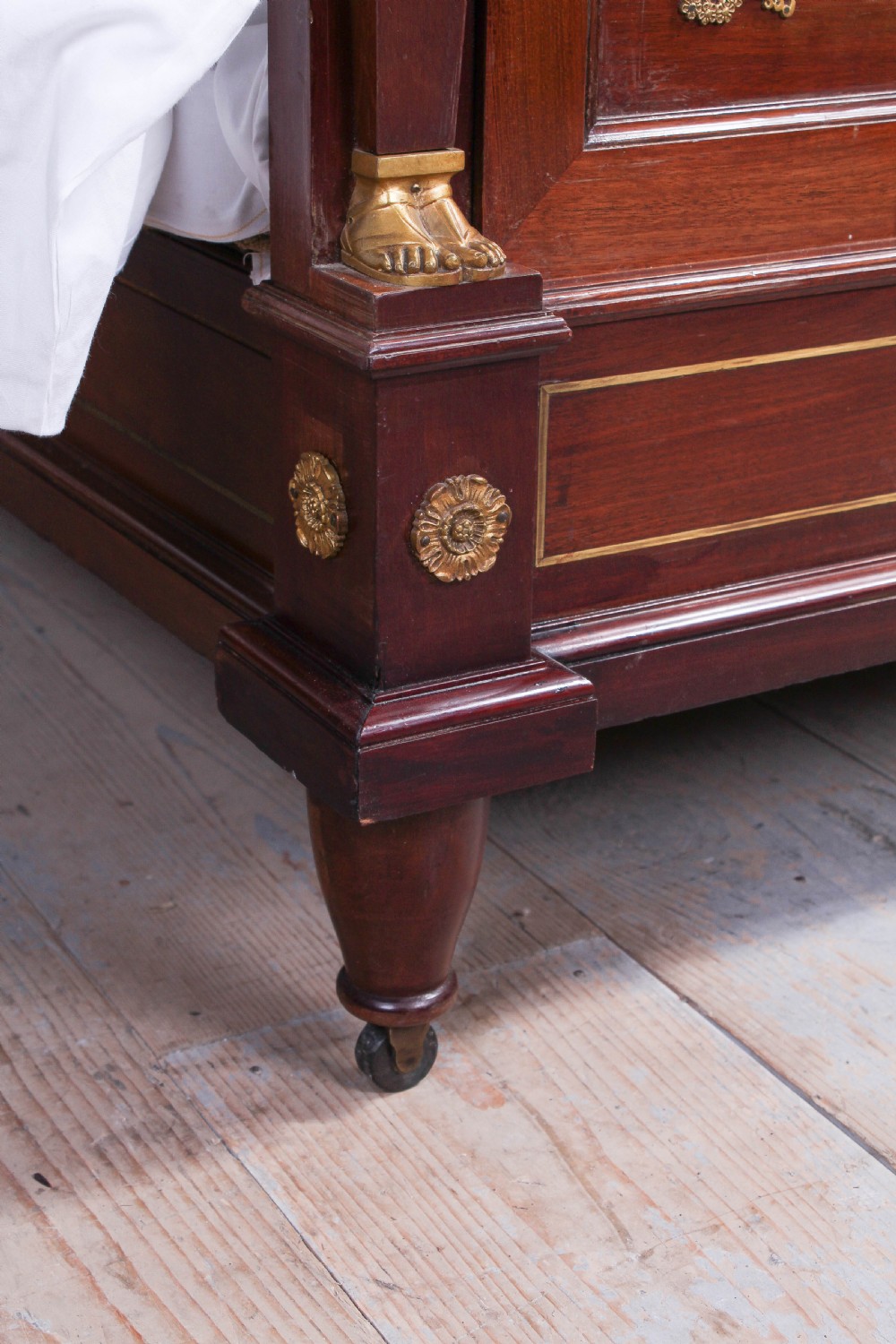 Stunning Empire style mahogany with brass decoration 5Ft king size bed View V