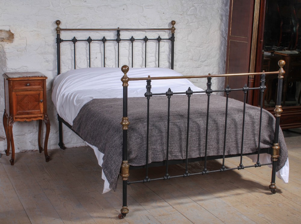 All original classic Victorian black and brass bed