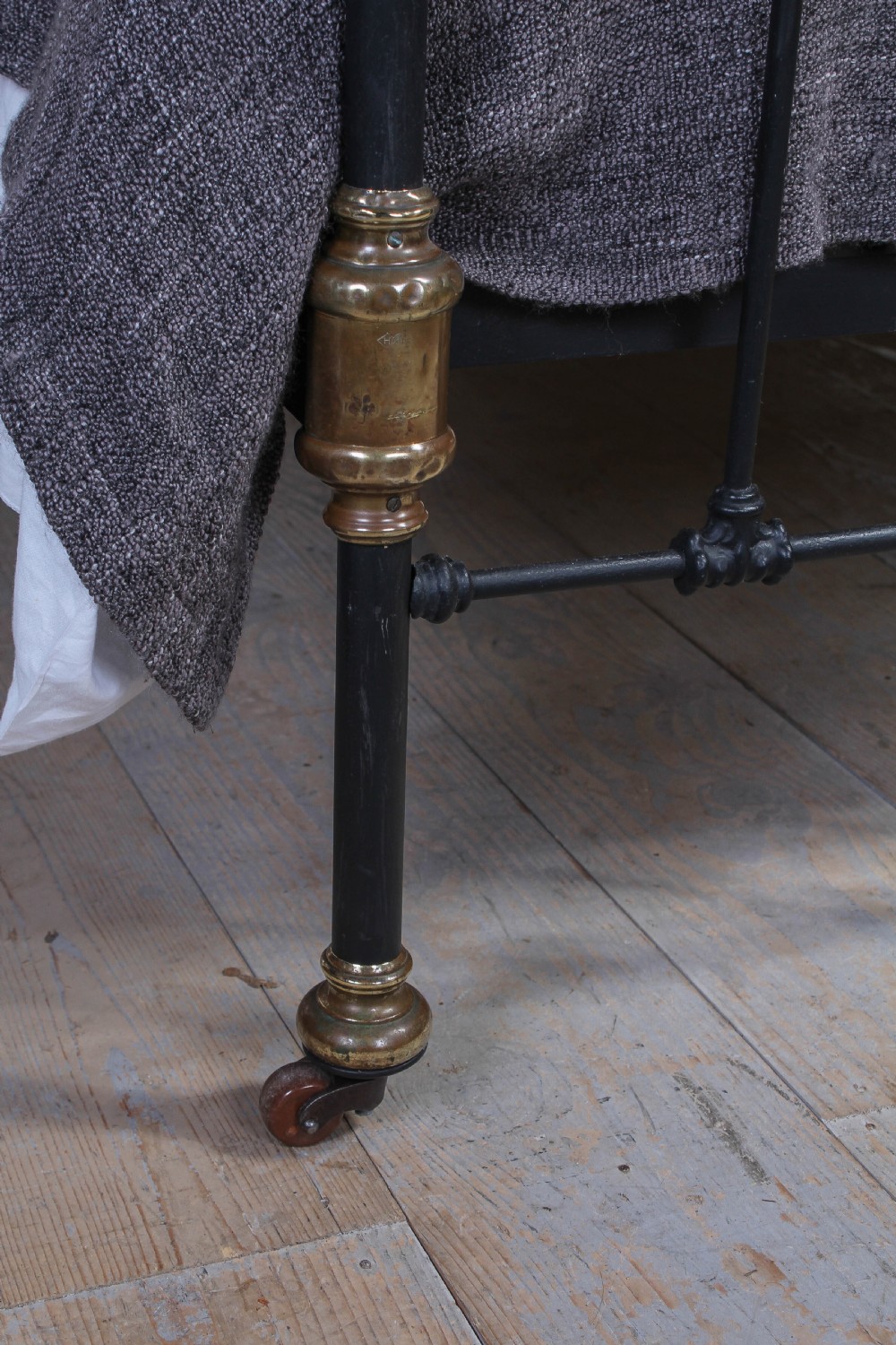 All original classic Victorian black and brass bed View III