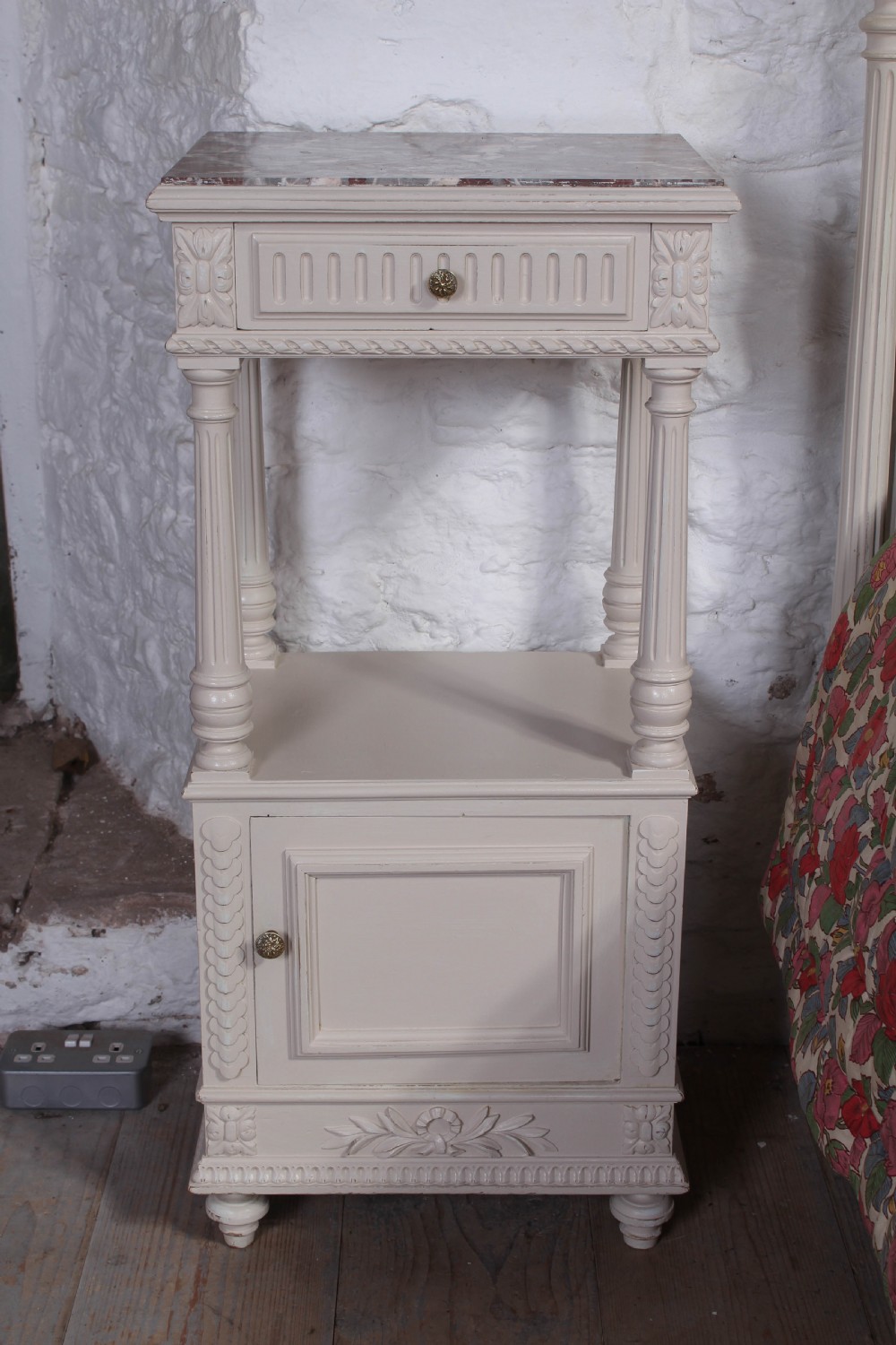 Louis XVI style painted bedroom suite with super single bed. View VII