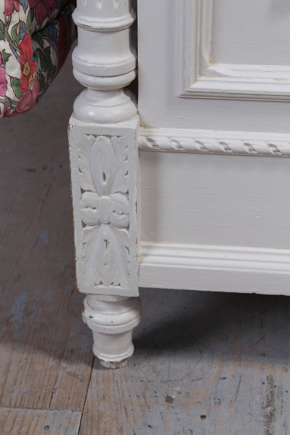 Louis XVI style painted bedroom suite with super single bed. View X