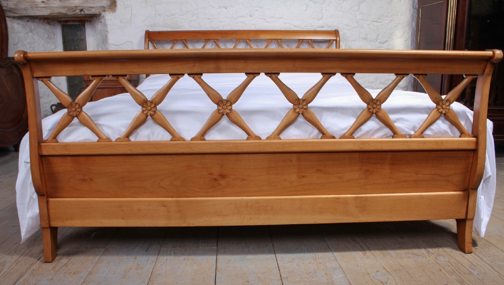 Very attractive French cherry kingsize Lit Bateau View II