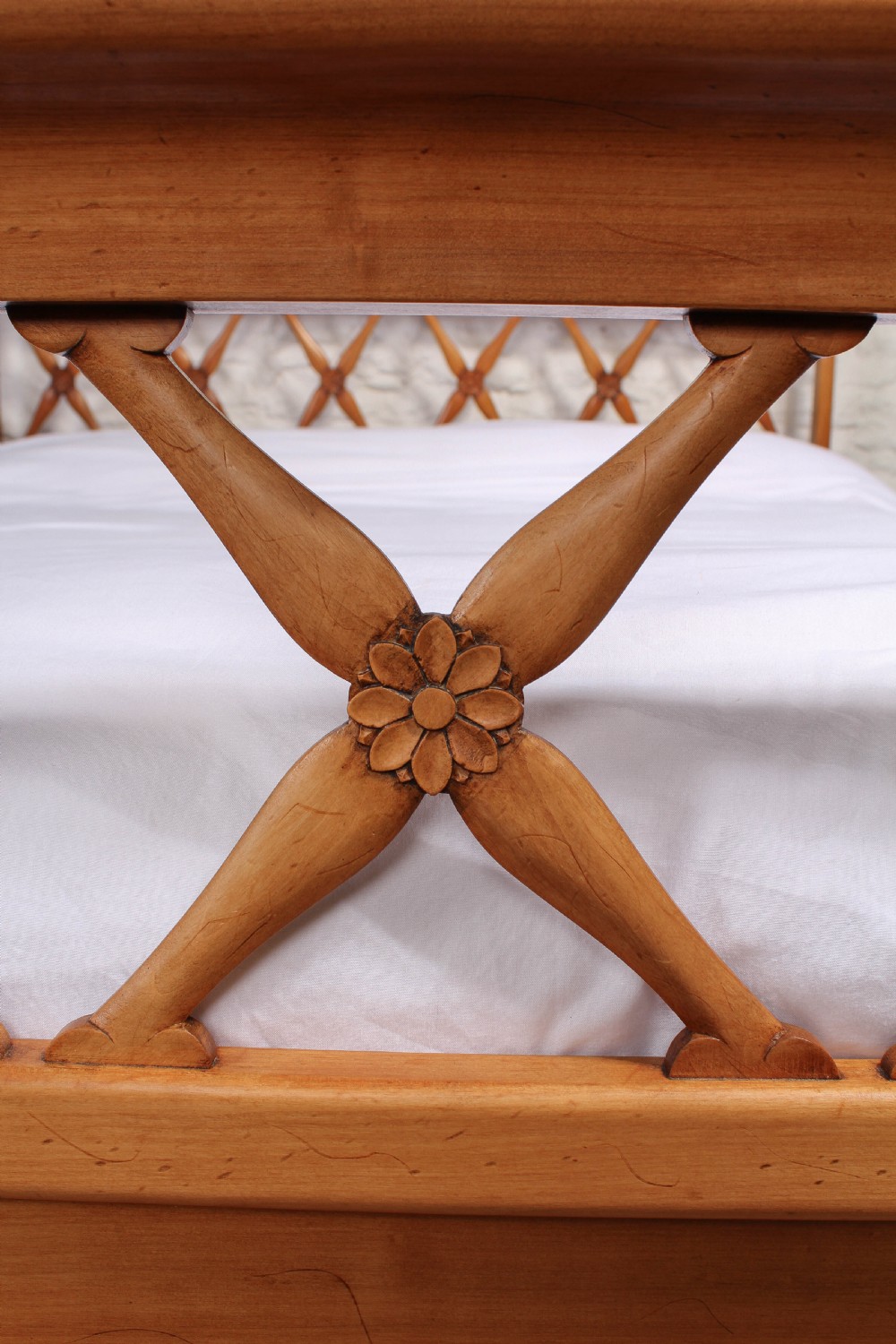 Very attractive French cherry kingsize Lit Bateau View III