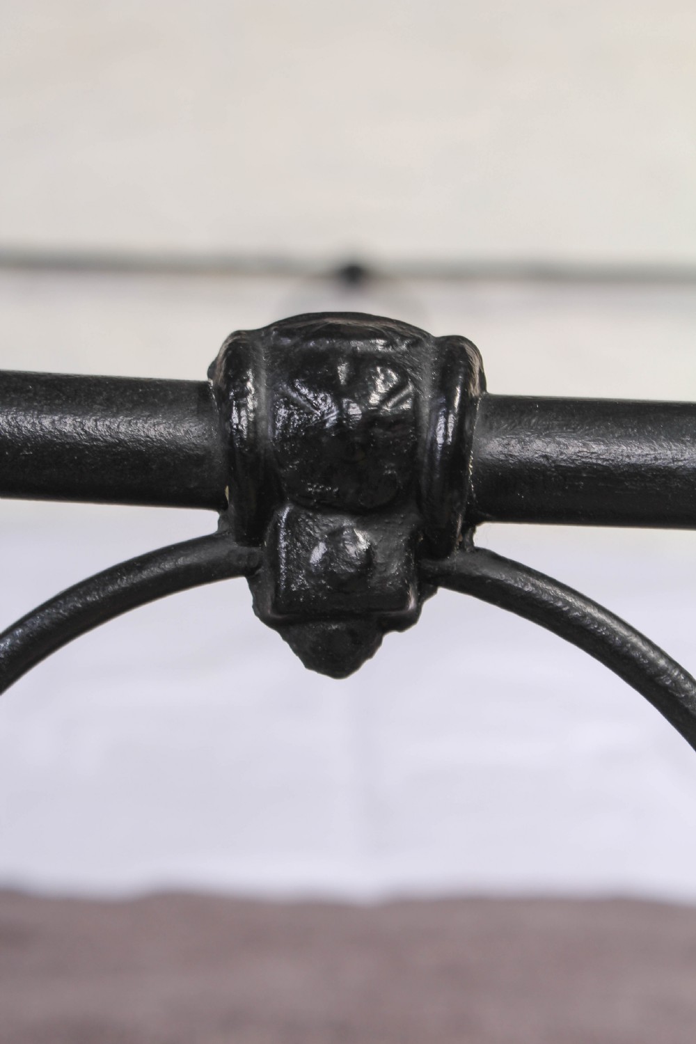 Pleasing simple Irish all iron black double bed View IV