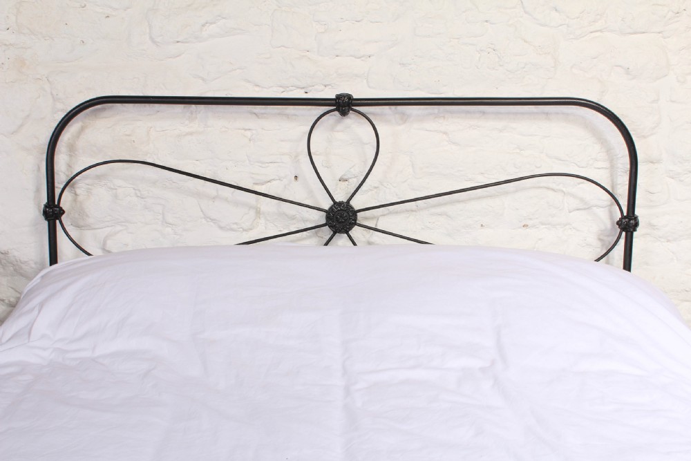 Pleasing simple Irish all iron black double bed View VI