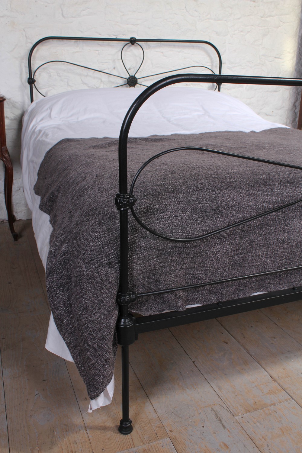 Pleasing simple Irish all iron black double bed View VII