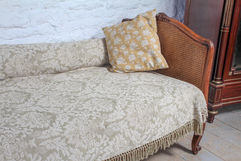 Attractive French wooden caned single day bed View II