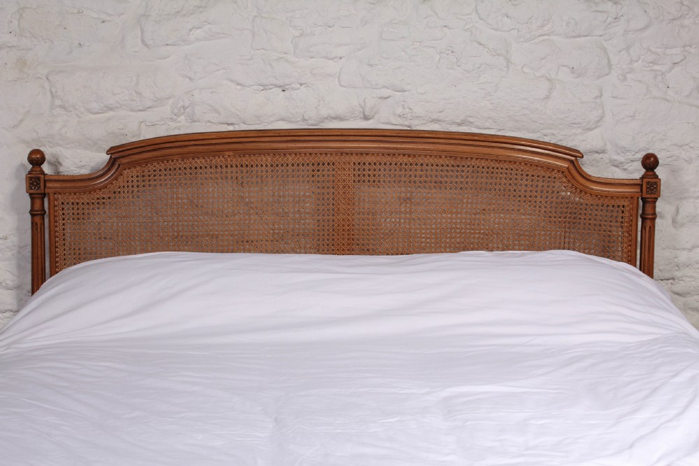 French caned king size bed with fluted columns View VI