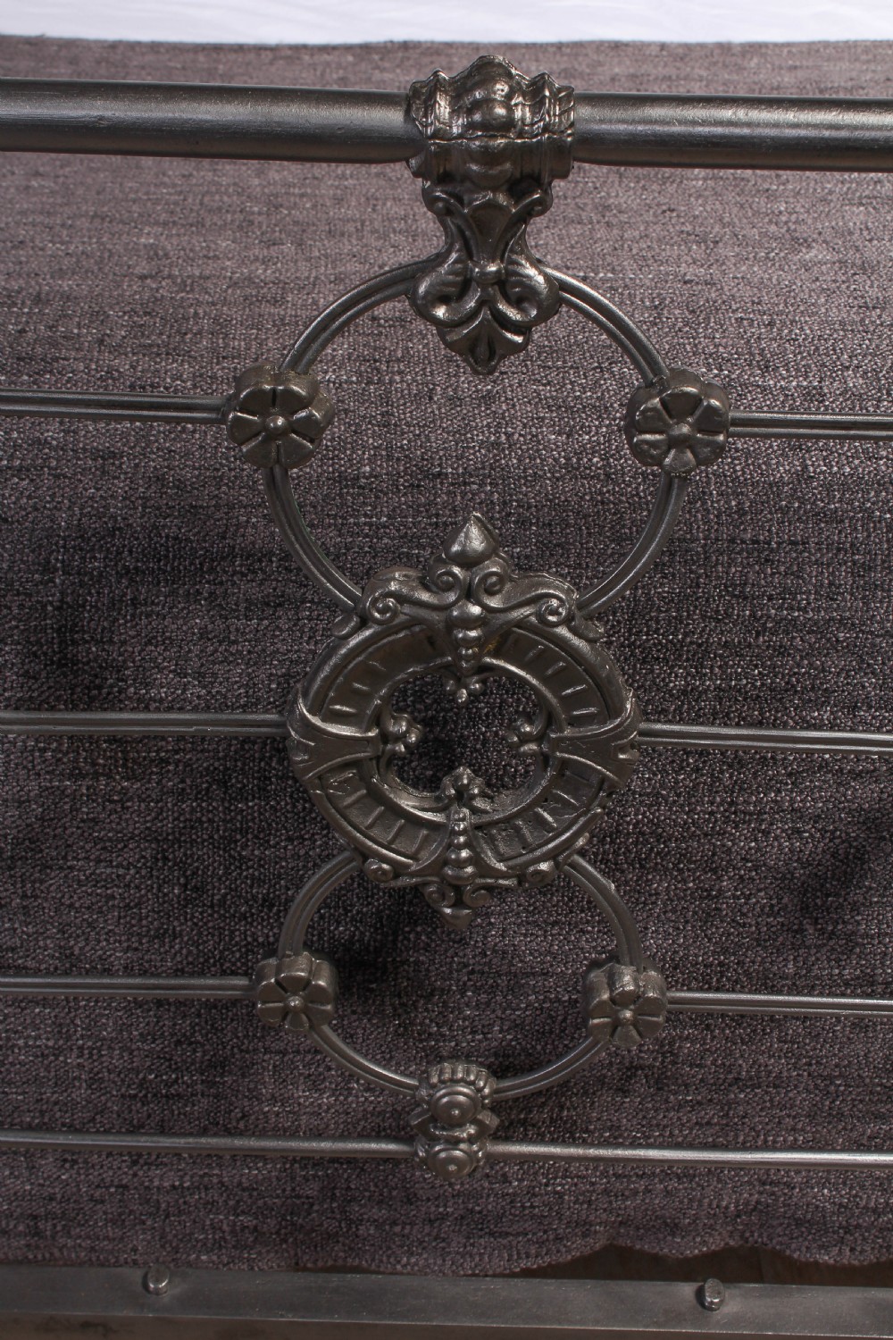 Beautiful burnished all iron king size early Victorian bed View III