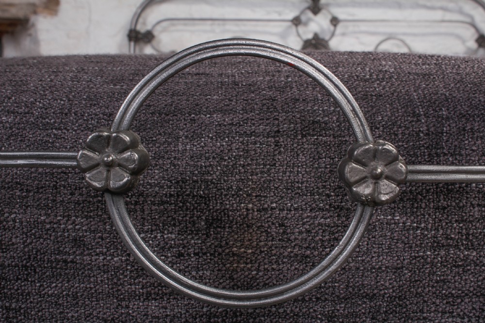 Beautiful burnished all iron king size early Victorian bed View V