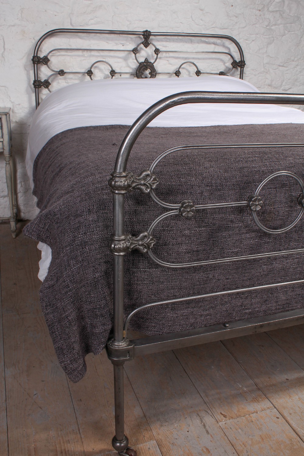 Beautiful burnished all iron king size early Victorian bed View X