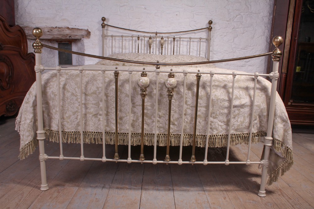 Classic Victorian dip rail bed with porcelain detail View II