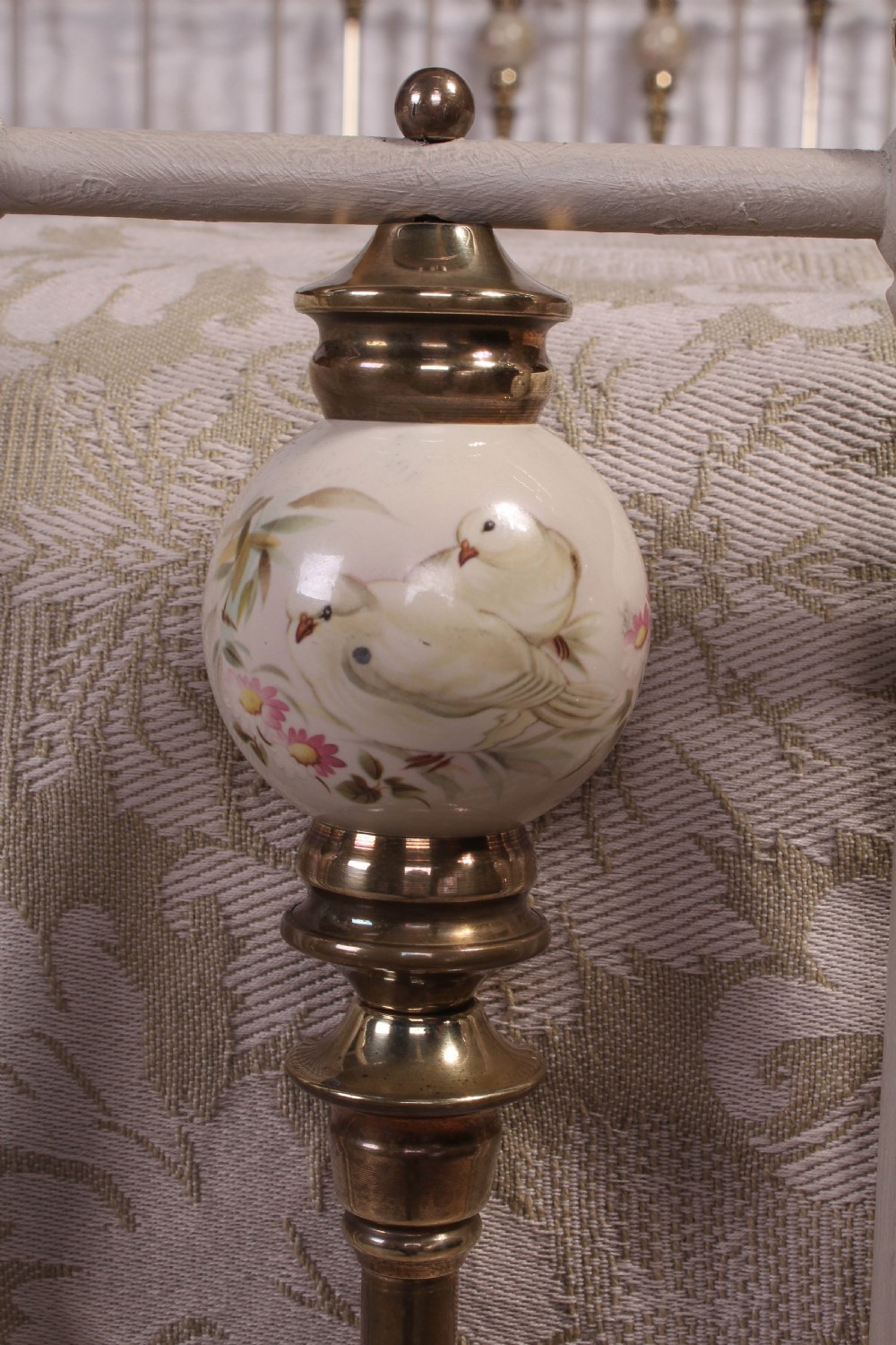 Classic Victorian dip rail bed with porcelain detail View III
