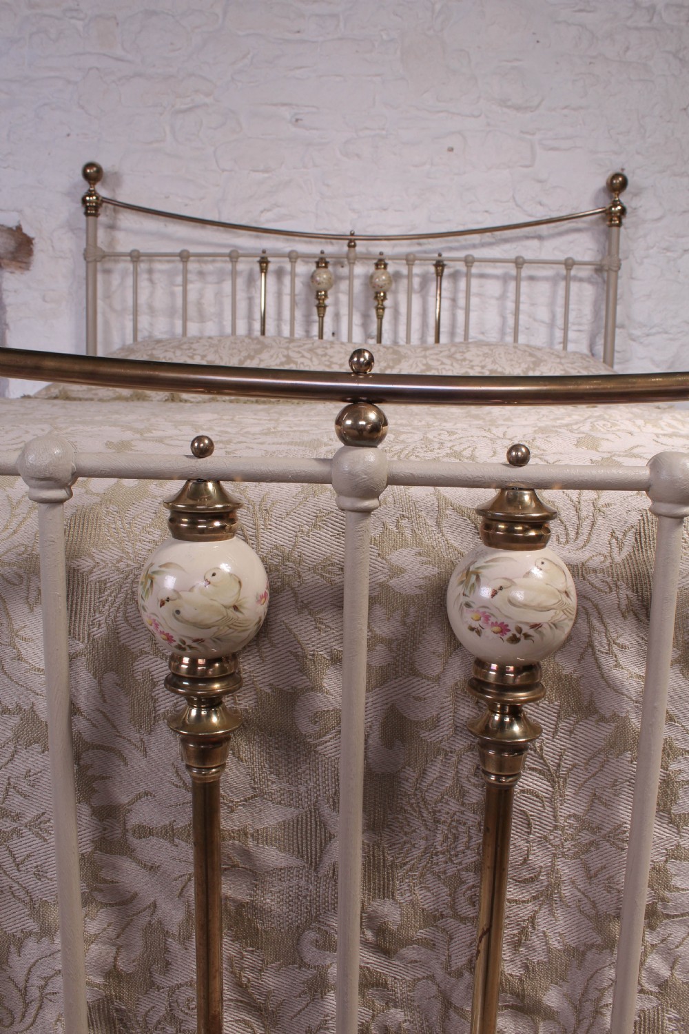 Classic Victorian dip rail bed with porcelain detail View IV