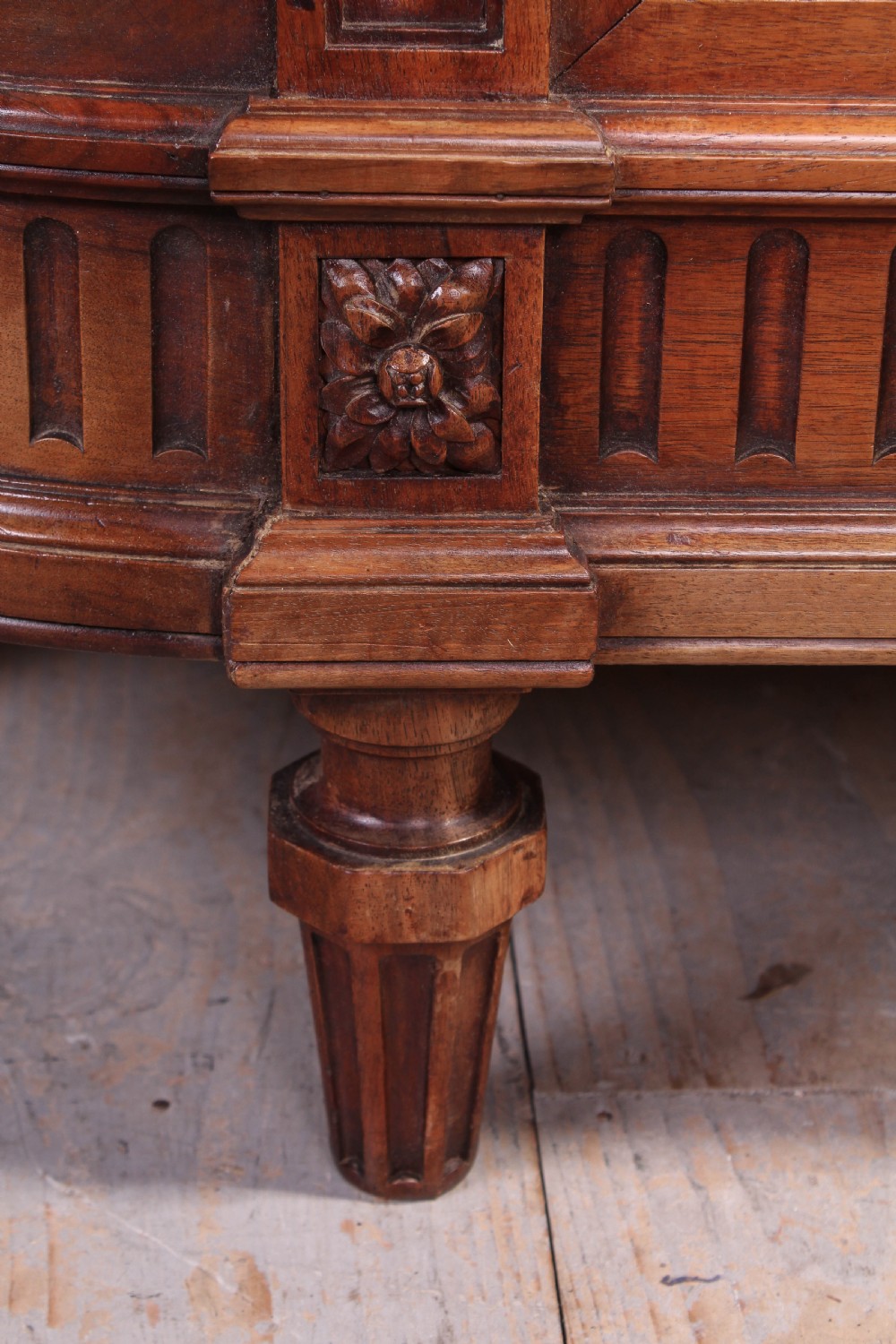 Handsome rare carved walnut and Bergere caned 5Ft French king size bed  View VI