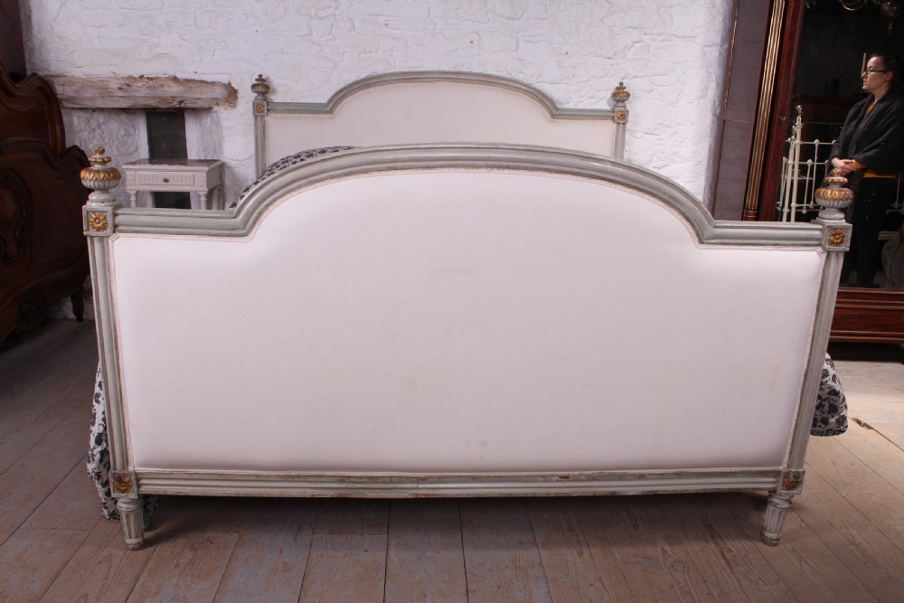 Super king size French upholstered 6Ft bed with original gilded paint work View VIII