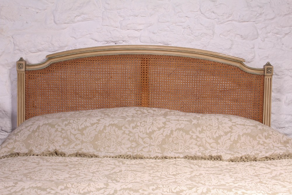 Original painted frame French caned bed View IV