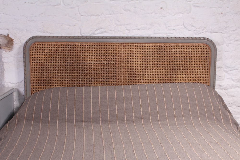 Attractive simple French caned and carved bed 5Ft king size bed View III