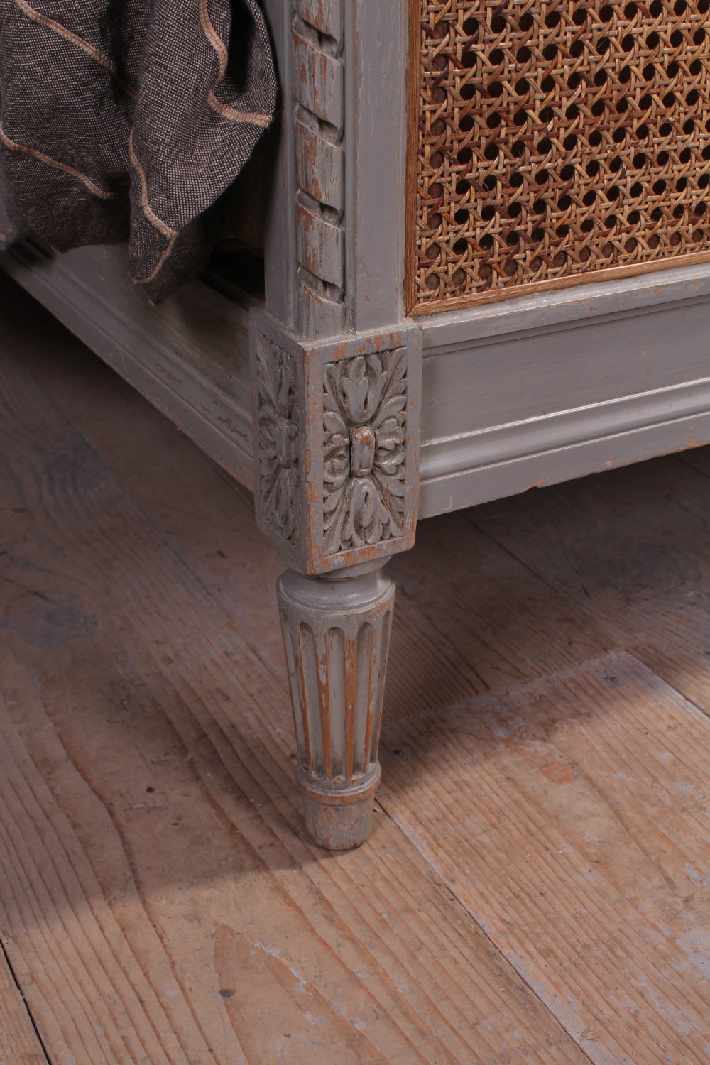 Attractive simple French caned and carved bed 5Ft king size bed View V