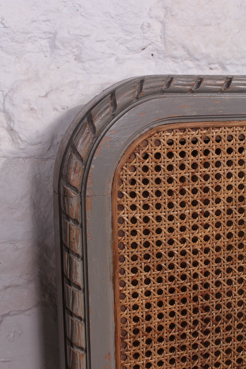 Attractive simple French caned and carved bed 5Ft king size bed View VII