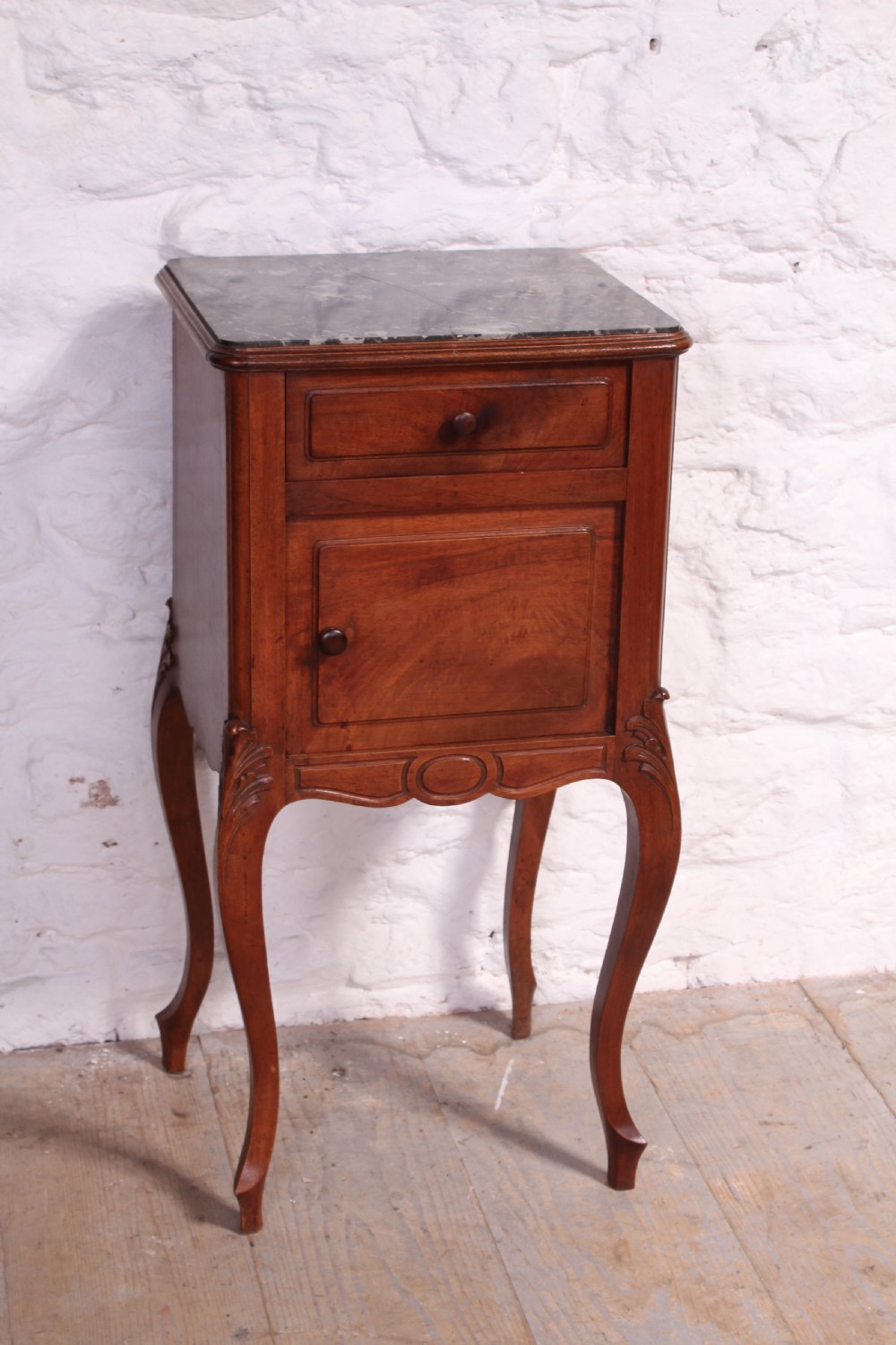 French Louis XV style walnut  bedside cabinet 