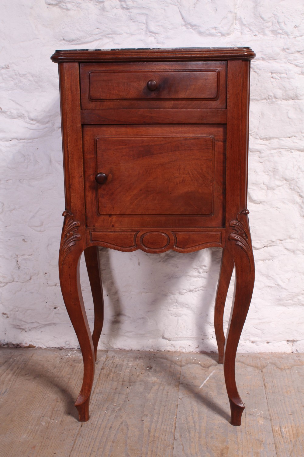 French Louis XV style walnut  bedside cabinet  View III