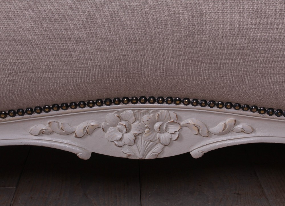 Louis XV style roll top newly upholstered and painted King size bed View VII