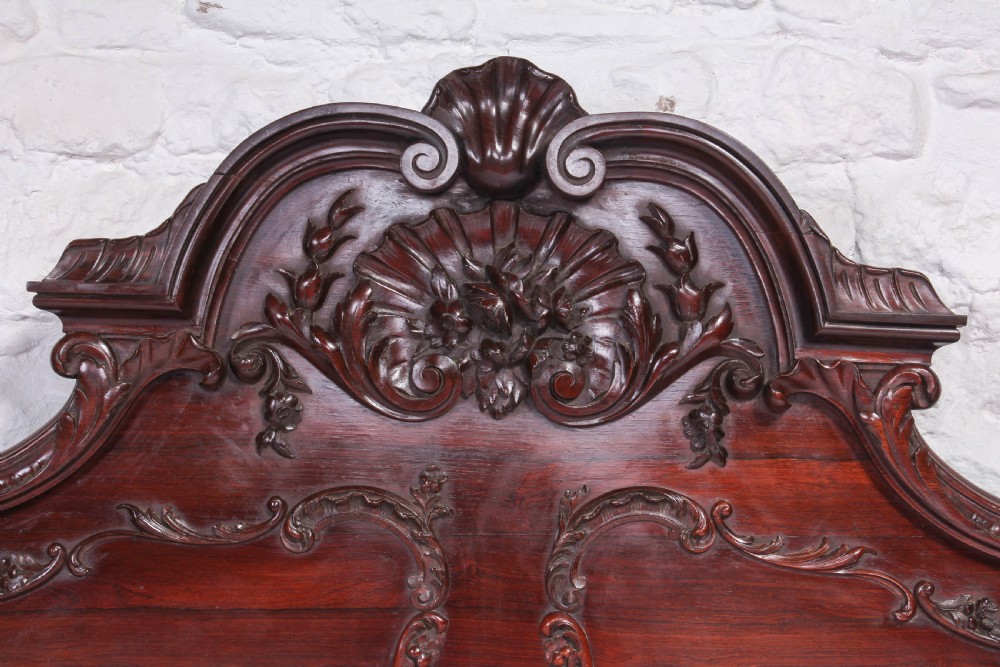 Exquisite carved rosewood Louis XV style Rococo 5Ft king size bed  View III