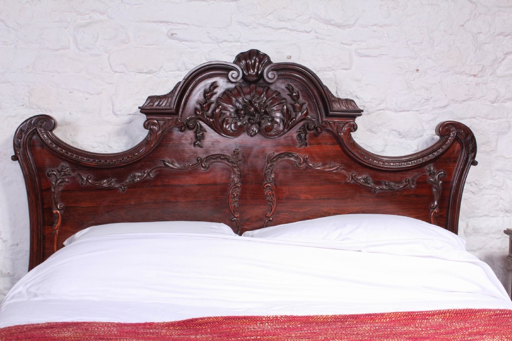 Exquisite carved rosewood Louis XV style Rococo 5Ft king size bed  View VI