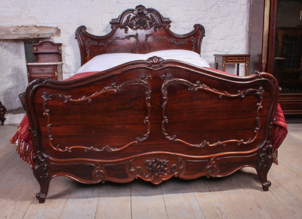 Exquisite carved rosewood Louis XV style Rococo 5Ft king size bed  View X