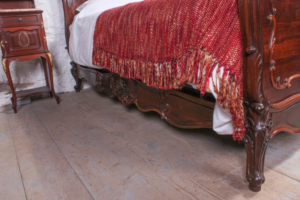 Exquisite carved rosewood Louis XV style Rococo 5Ft king size bed  View XI