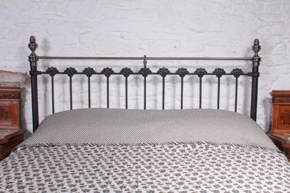 Very handsome classic Victorian super king size black and aged brass bed View VII