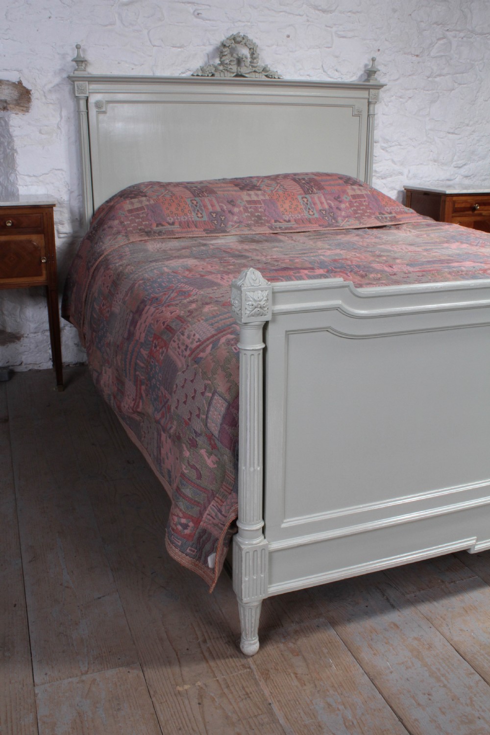 French Louis XVI style painted 5Ft king size bed View III