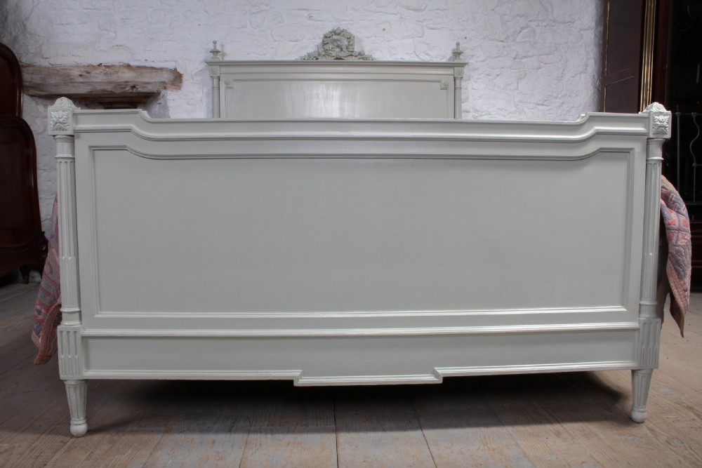 French Louis XVI style painted 5Ft king size bed View IV