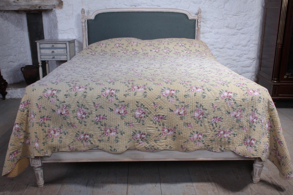 Attractive French newly upholstered king size no end bed View II