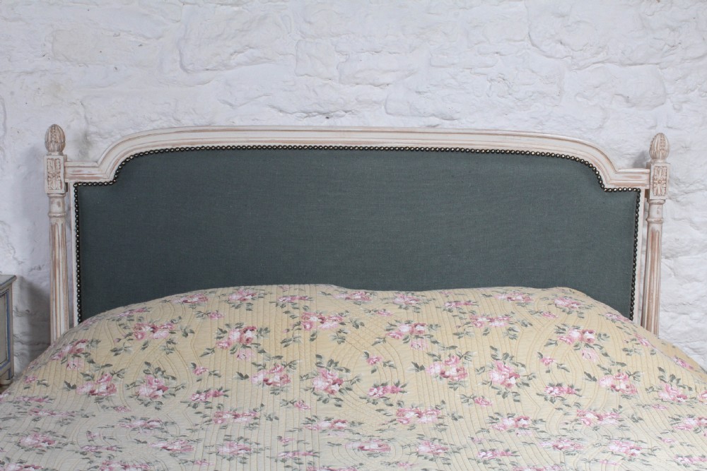 Attractive French newly upholstered king size no end bed View III