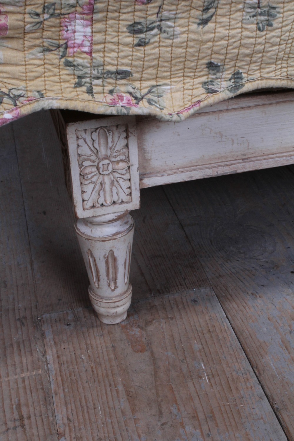 Attractive French newly upholstered king size no end bed View V