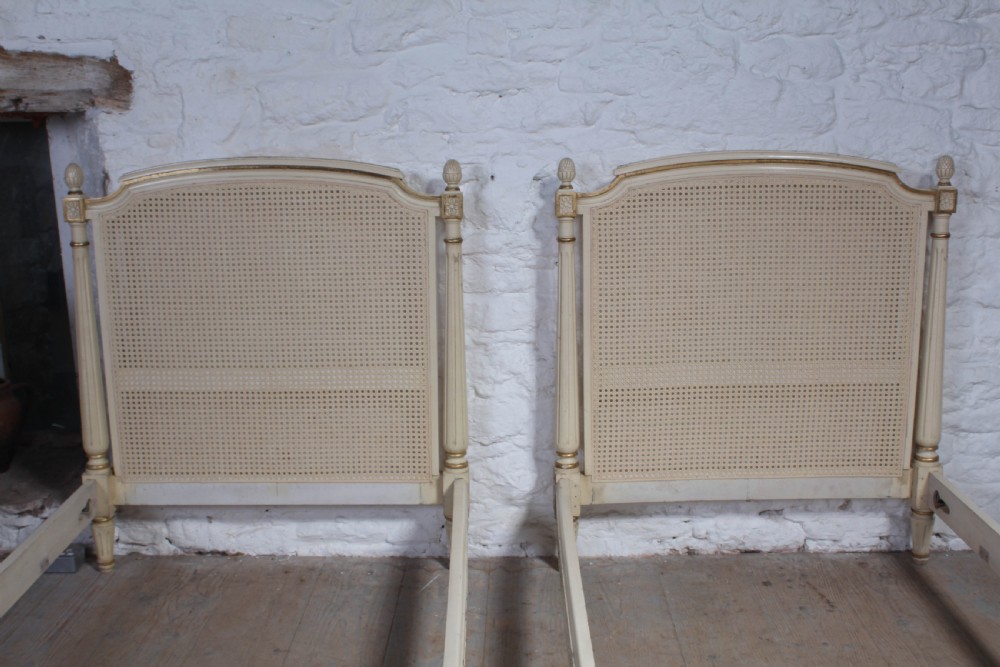 Very attractive pair of French painted single beds View III