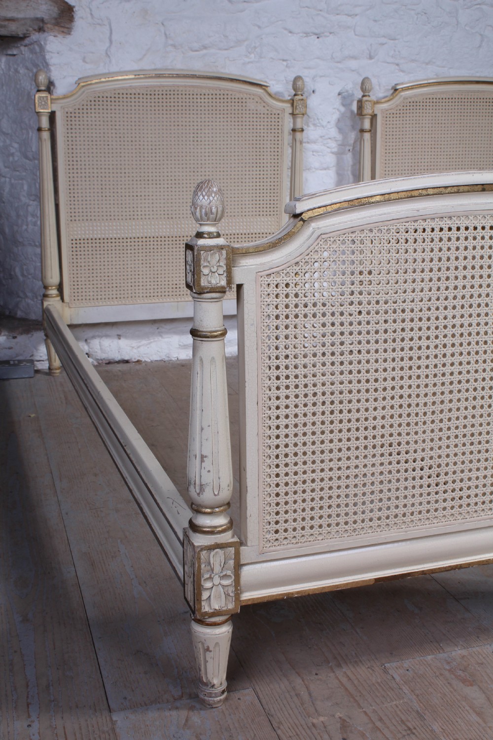 Very attractive pair of French painted single beds View VII
