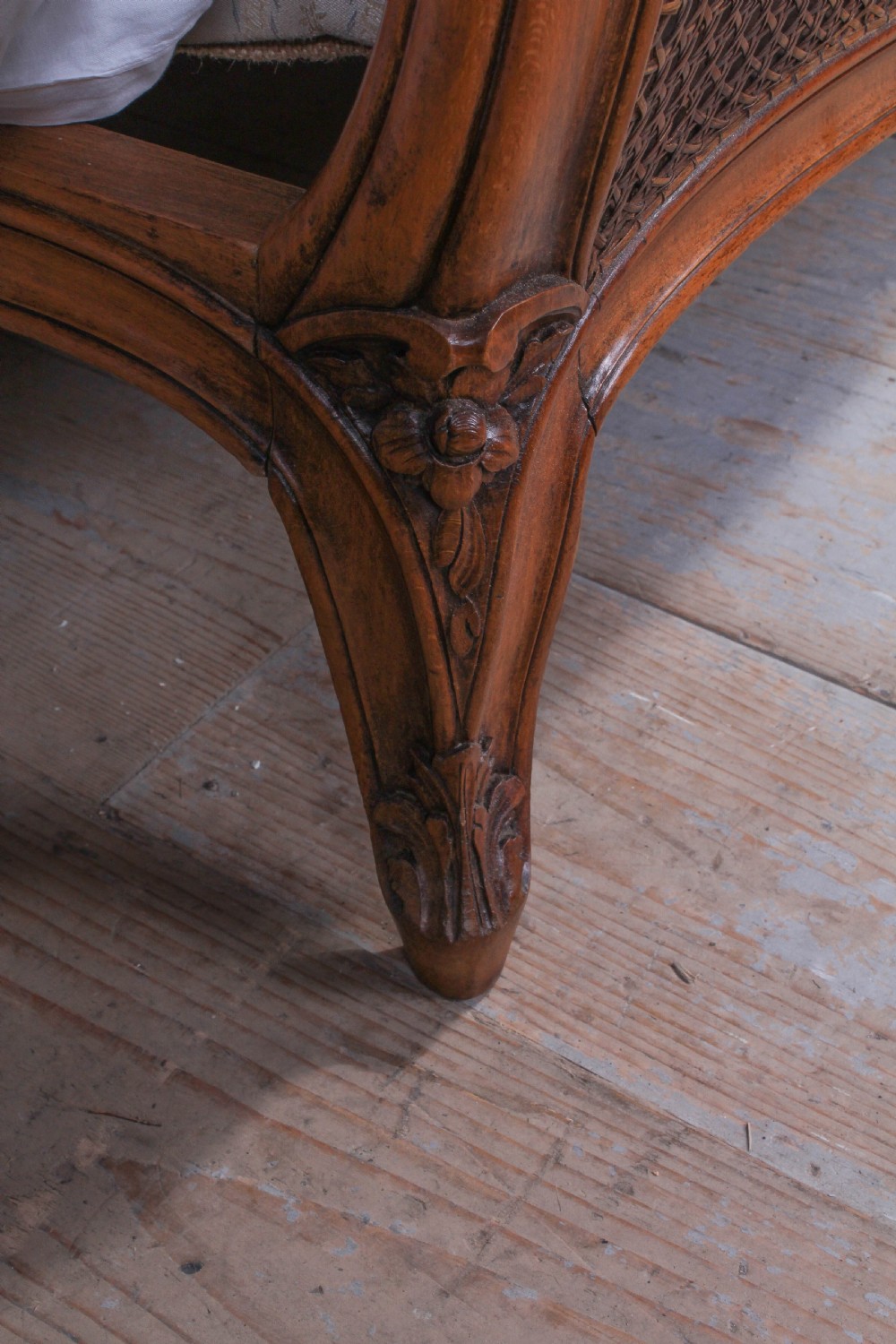 Beautiful French caned Berger king size lit bateau View VI