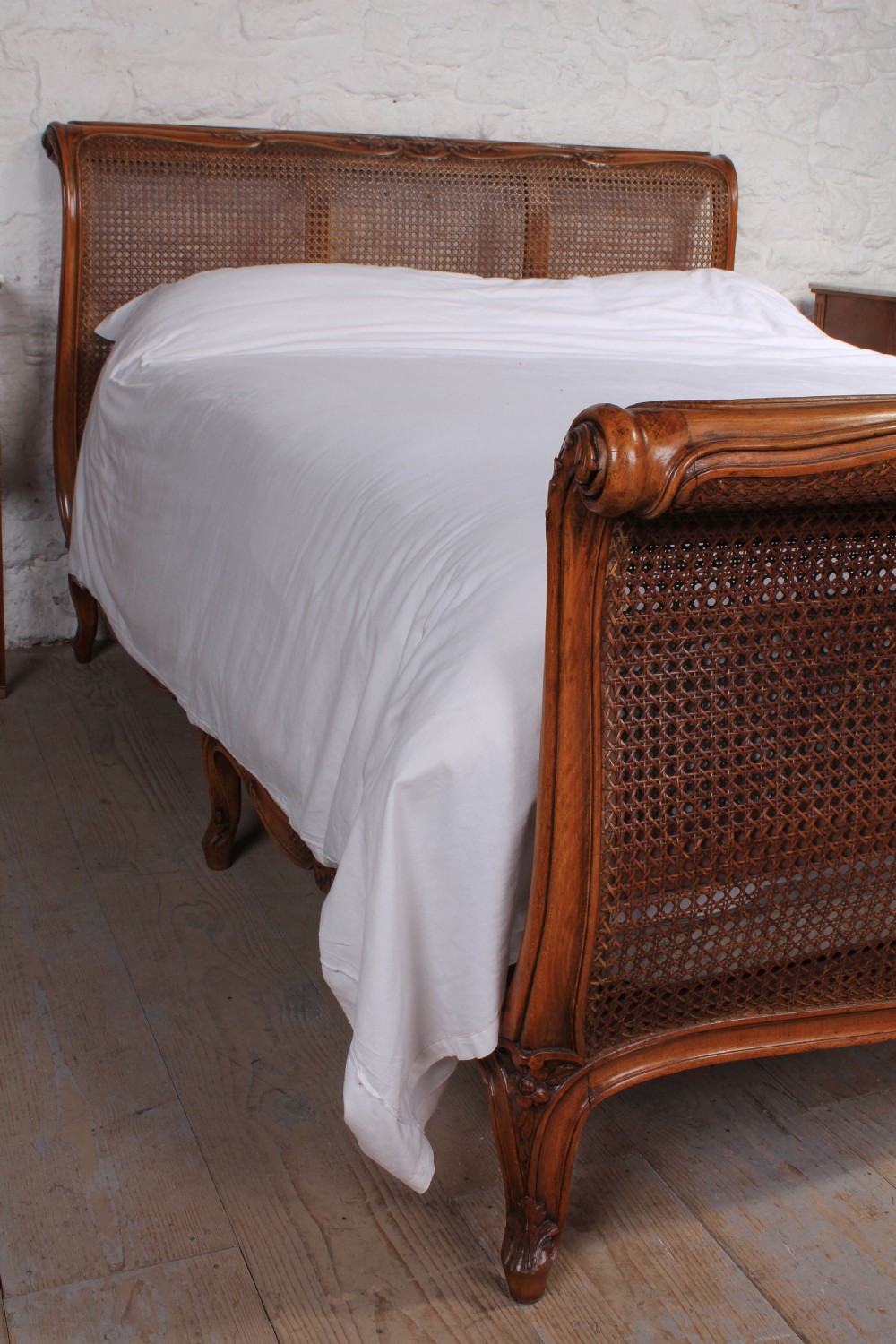 Beautiful French caned Berger king size lit bateau View VII
