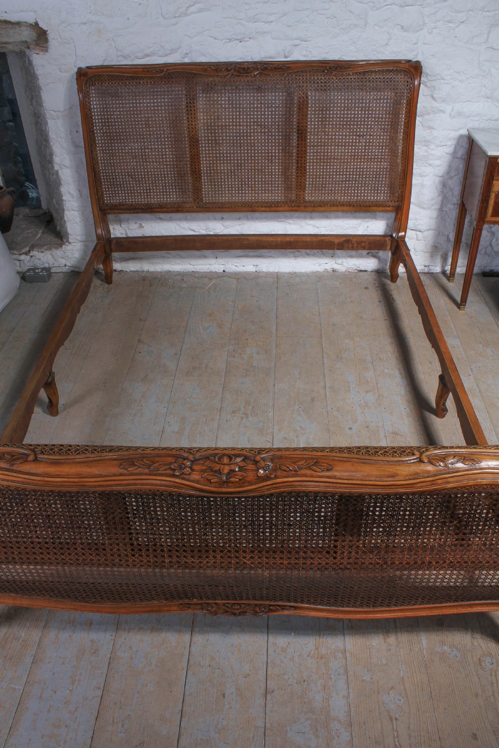 Beautiful French caned Berger king size lit bateau View X
