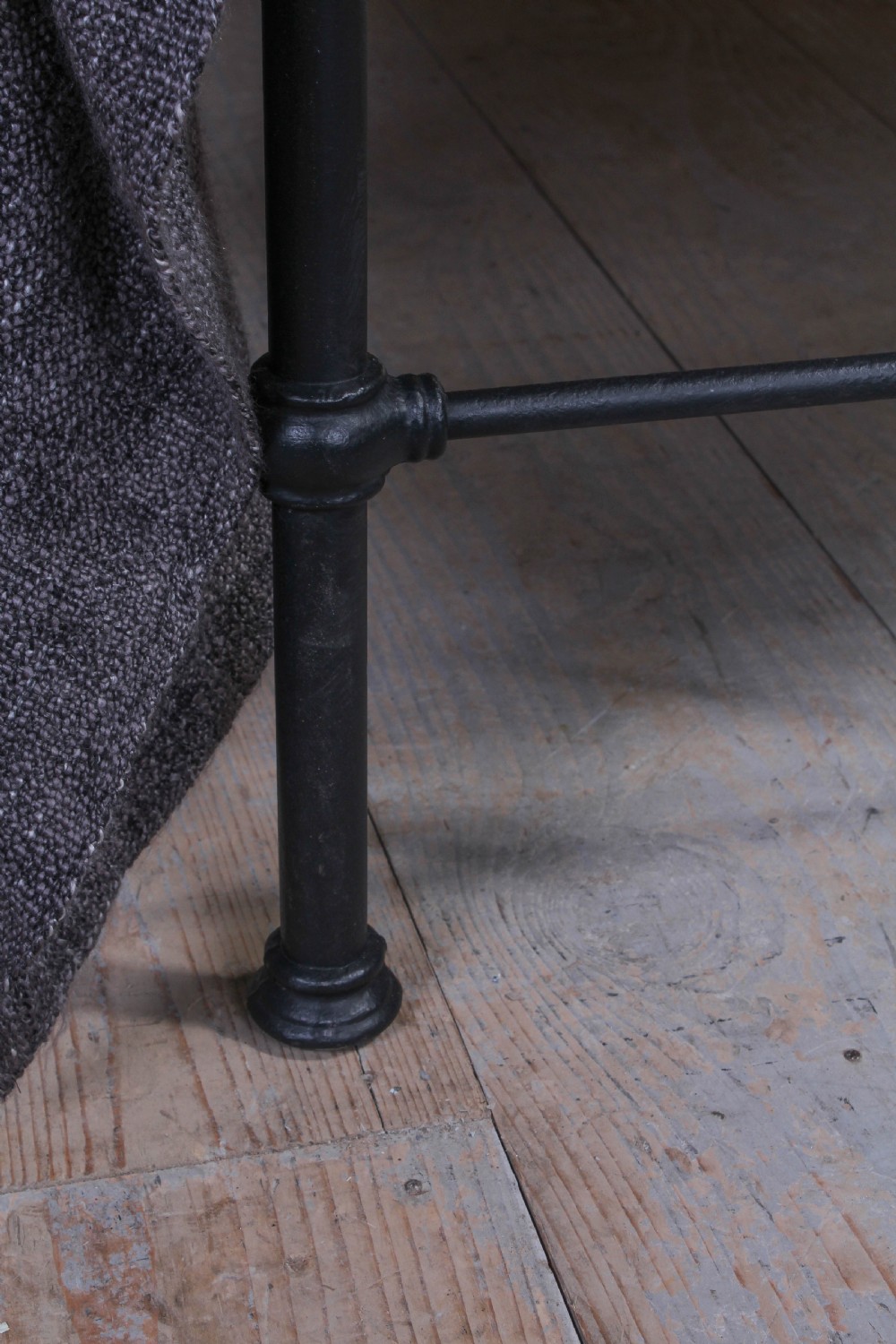 Simple attractive Edwardian black and brass single bed View VI