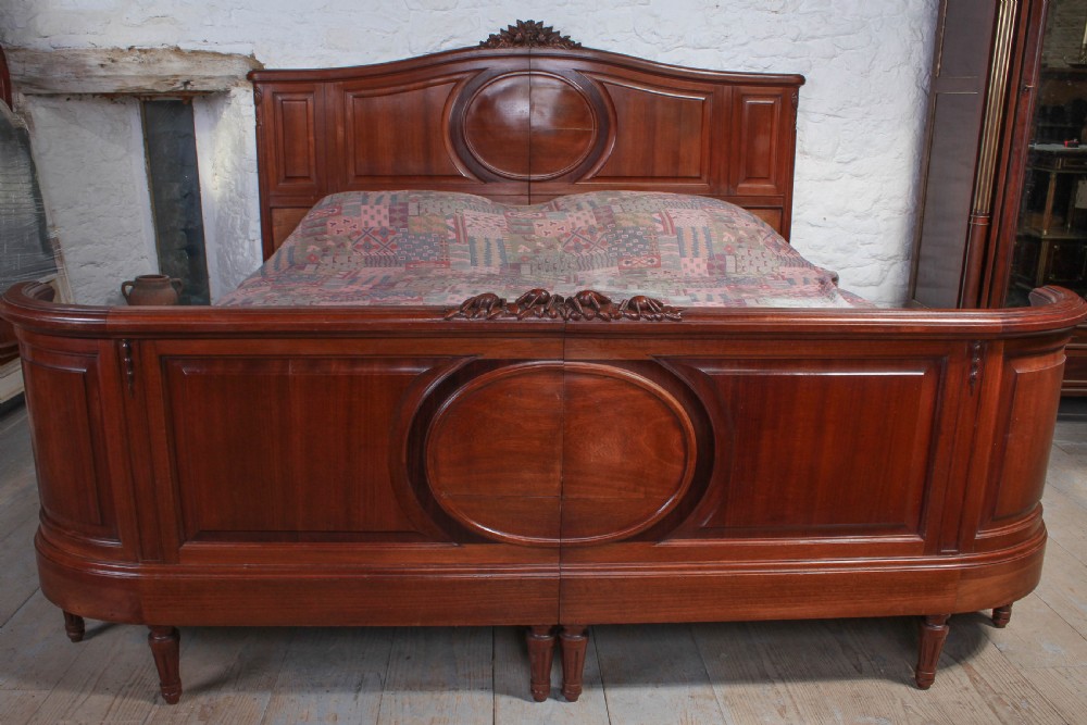 Striking French mahogany corbeille large super king size bed View II