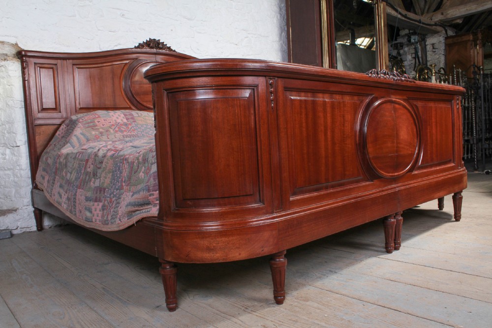 Striking French mahogany corbeille large super king size bed View IX