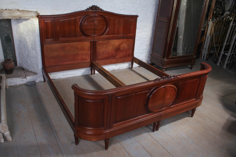 Striking French mahogany corbeille large super king size bed View XI