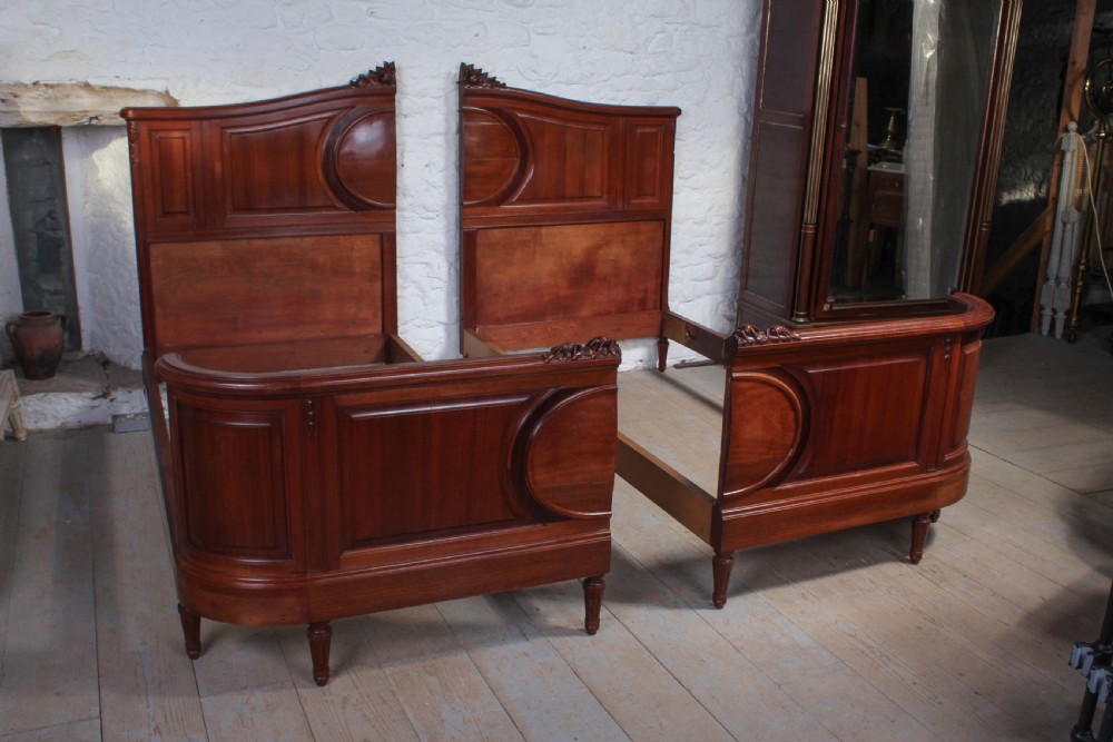 Striking French mahogany corbeille large super king size bed View XII