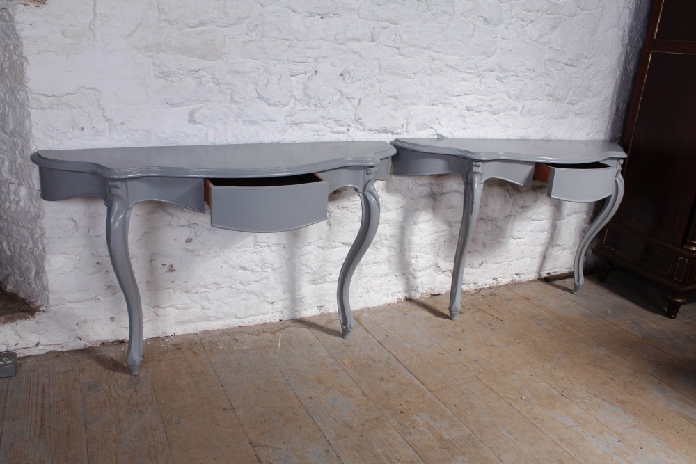 Pair of attractive Louis XV style hall console tables View II